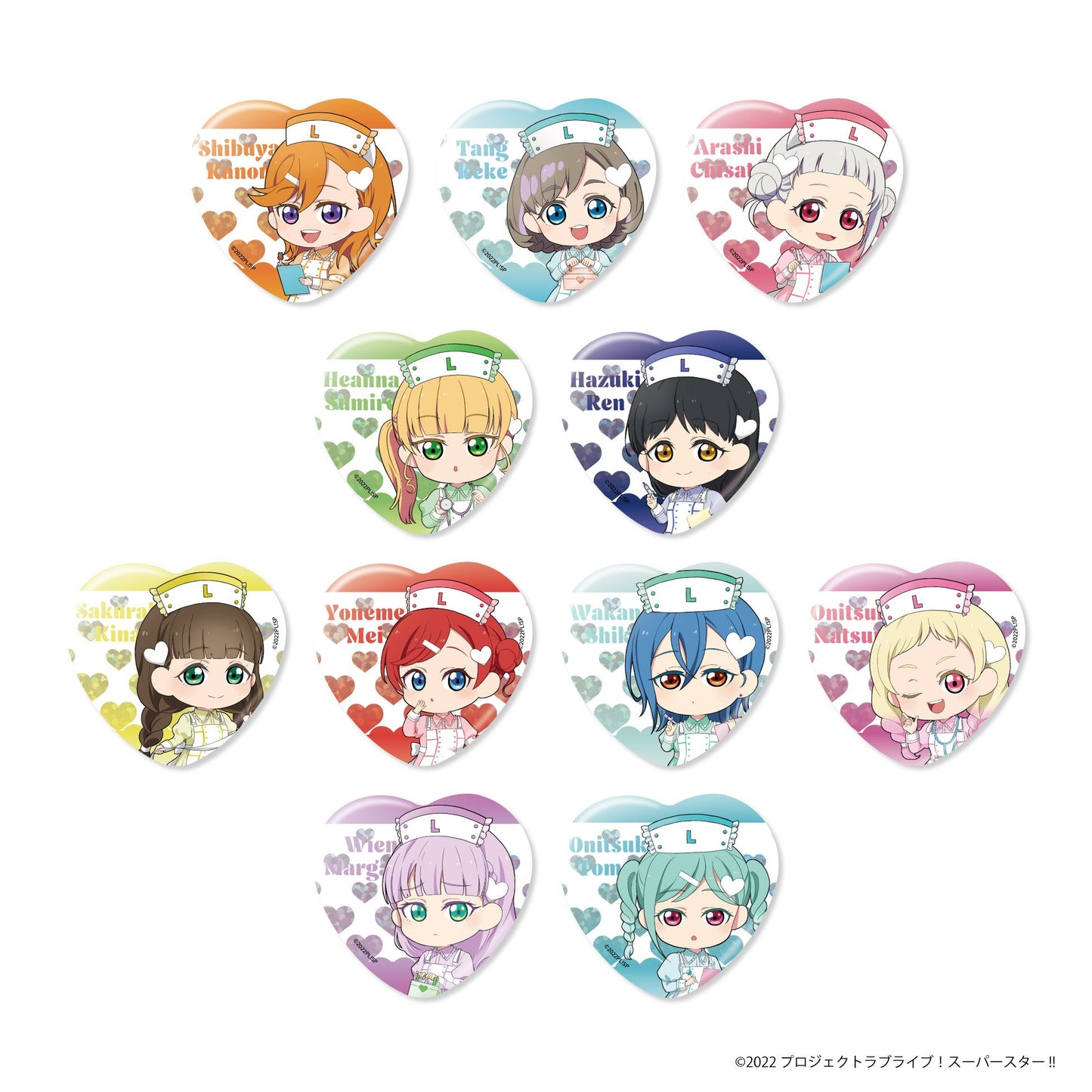Love Live! (Liella) School Idol Festival Heart Can Badge Collection Superstar Pastel Nurses Version A