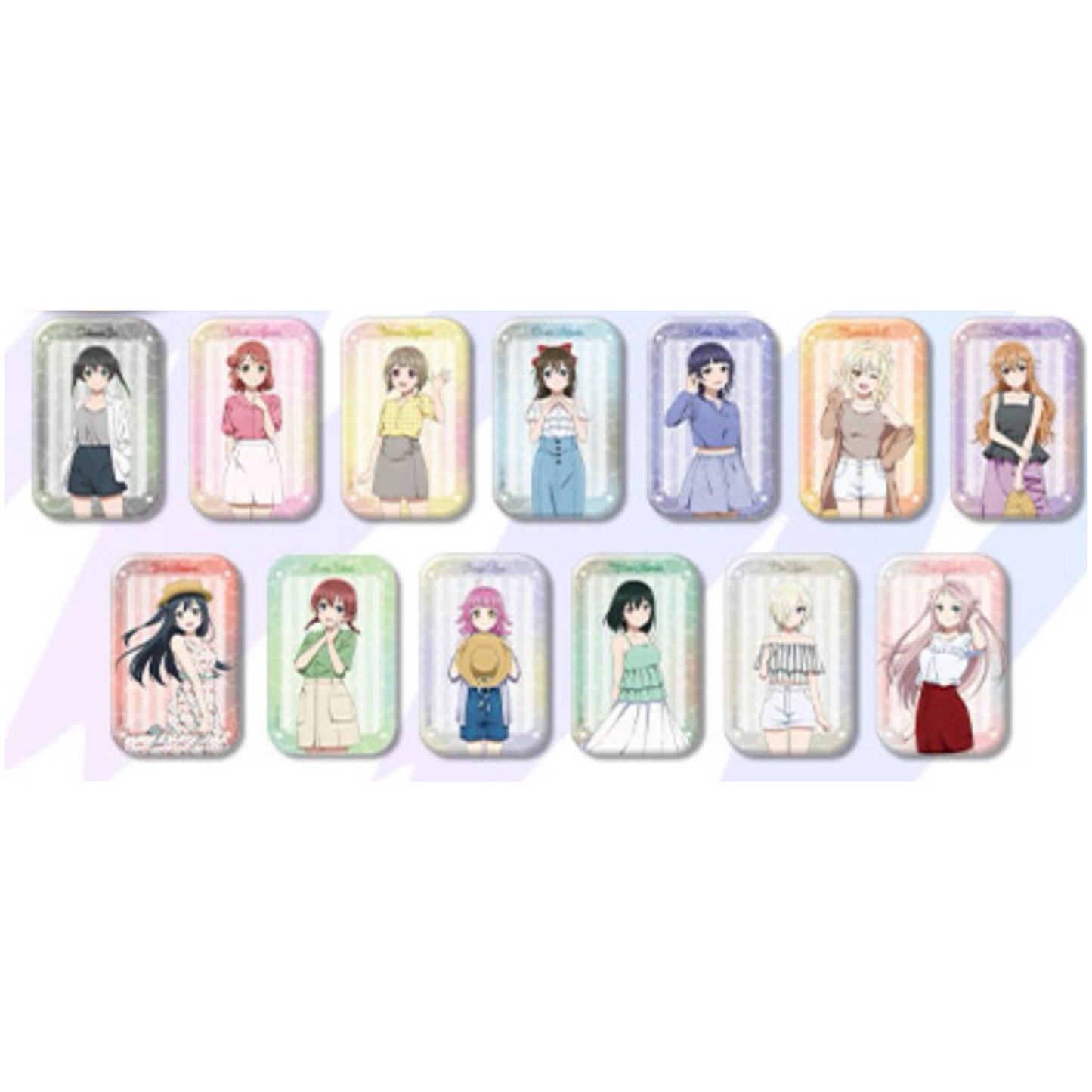 Love Live! (Nijigaku) School Idol Festival Rectangle Can Badge Collection Nijigasaki DMM Scratch Version
