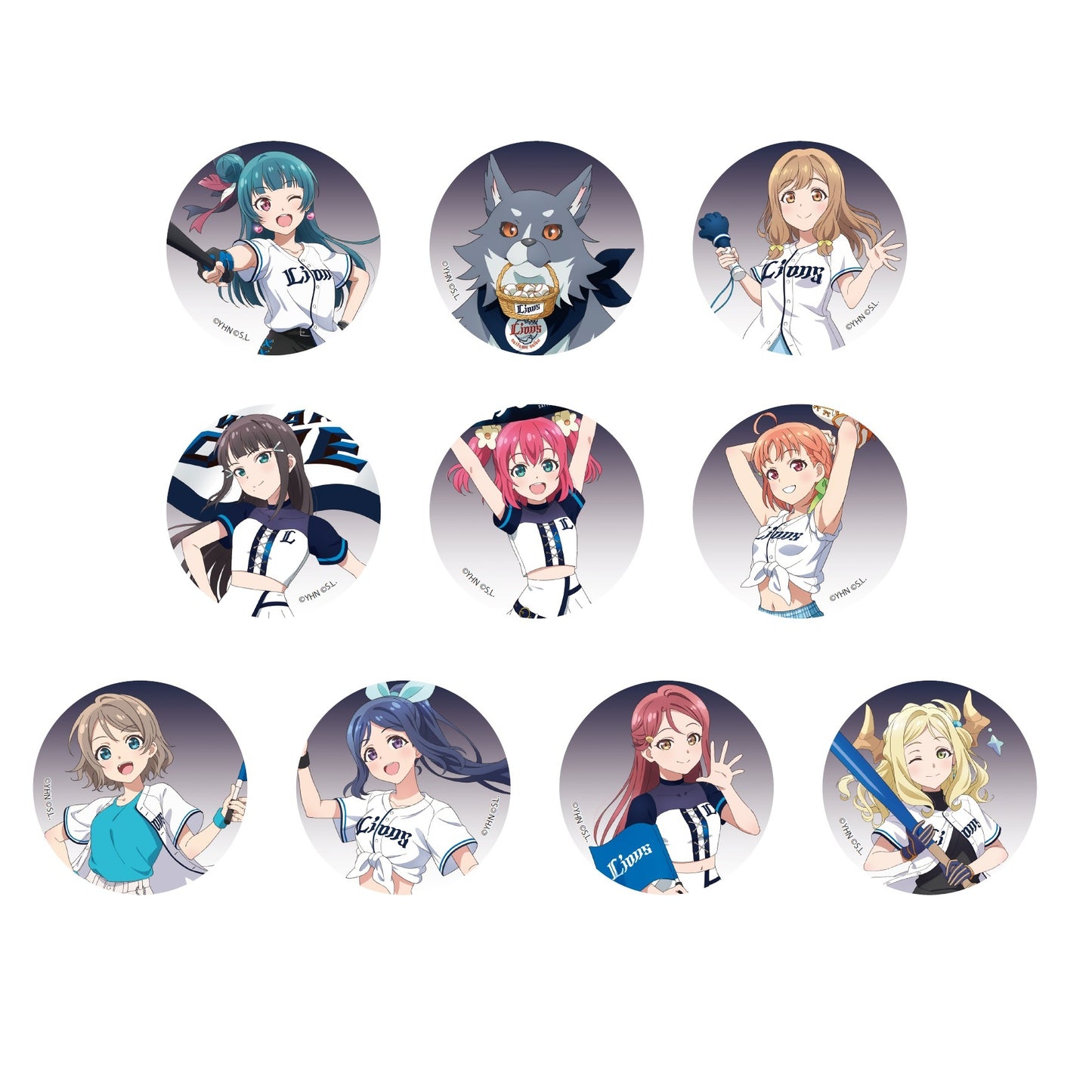 Love Live! (Sunshine) School Idol Festival Can Badge Collection Aqours Sunshine in the Mirror Saitama Seibu Lions Version